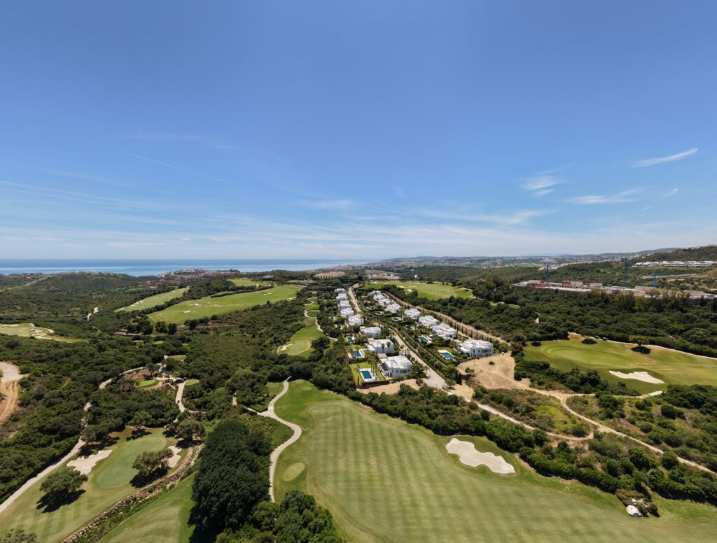 Aerial view of the golf valley in Casares Costa