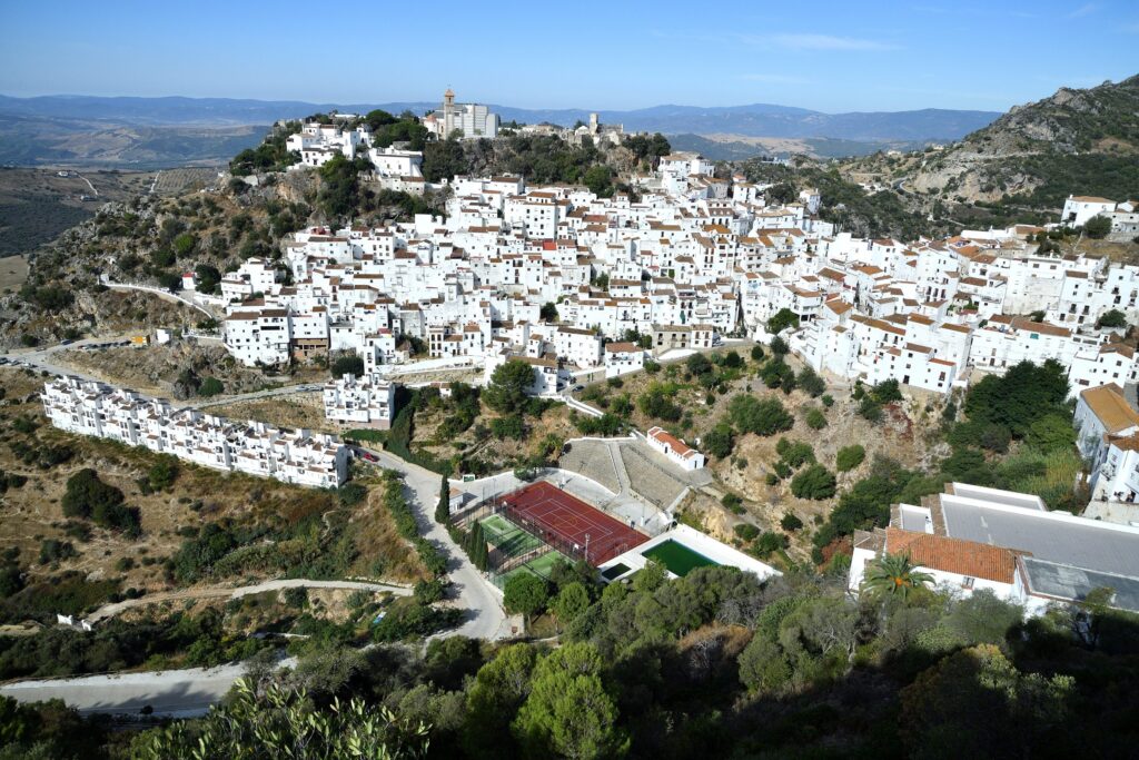 The white village of Casares in the hills