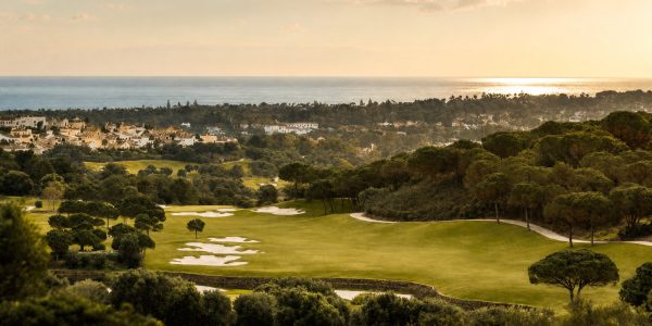 Golf course in Sotogrande at sunset